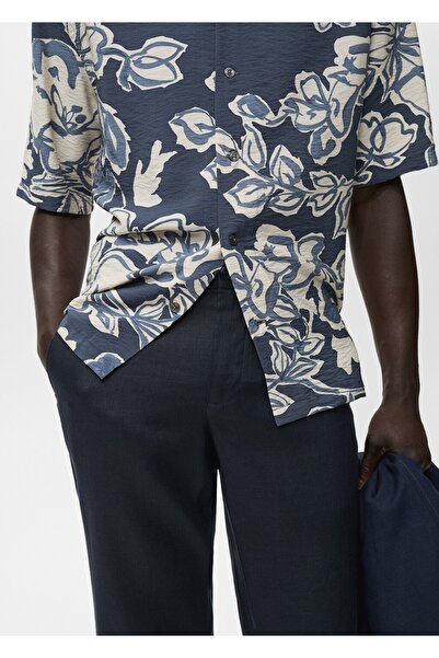 MANGO Man Slim fit %100 keten pantolon