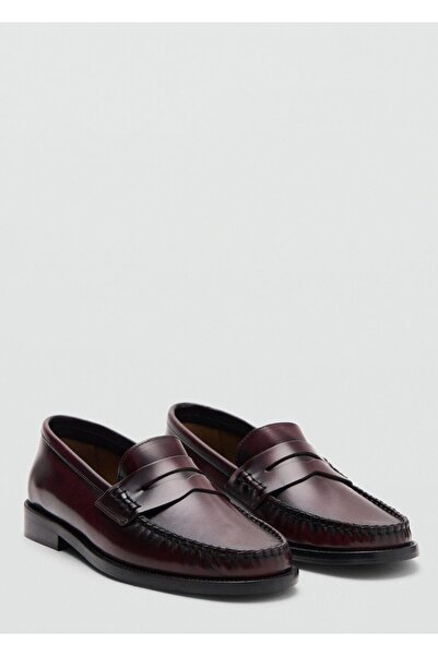 MANGO Woman Büzgülü deri makosen