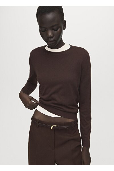 MANGO Woman İnce triko yuvarlak yaka kazak