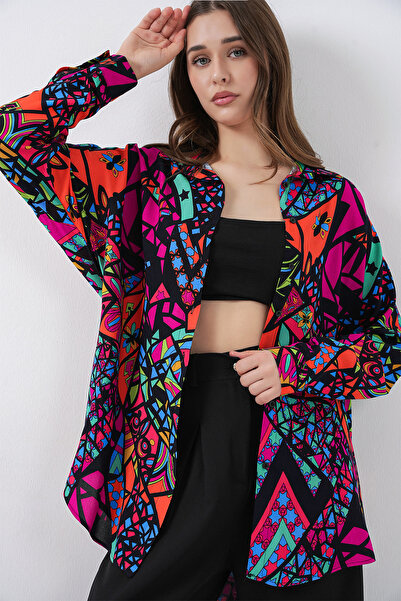 Bigdart Cămașă cu model grafic 3721 - fucsia