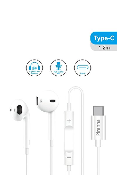 Piranha 2052 Kablolu Kulak İçi Kulaklık | Type-C Bağlantı | Mikrofonlu | 1.2m...