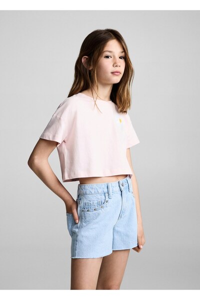 MANGO Kids Μπλουζάκι με ανάγλυφο λουλούδι