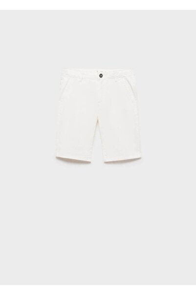 MANGO Kids Dar kesim chino pamuklu bermuda şort