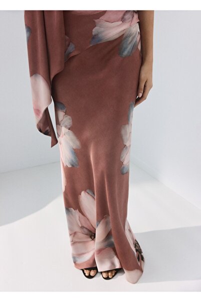 MANGO Woman Çiçek desenli uzun etek