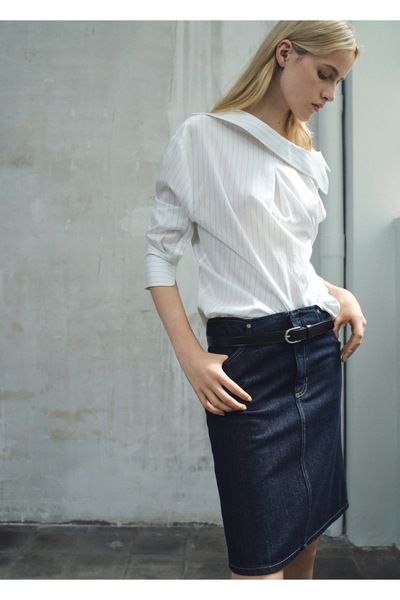 MANGO Woman Midi boy denim etek