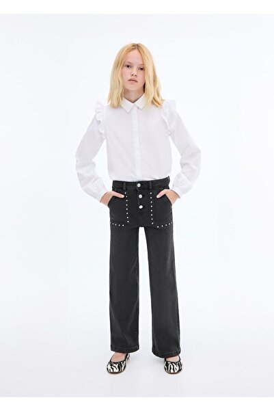 MANGO Kids Τζιν ίσιας γραμμής με πριτσίνια
