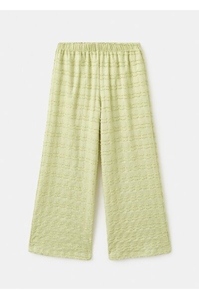 MANGO Kids Dökümlü dokuma pantolon