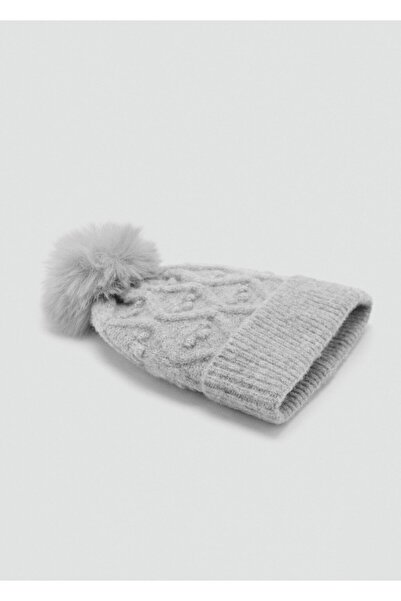 MANGO Baby Ponponlu dokulu şapka