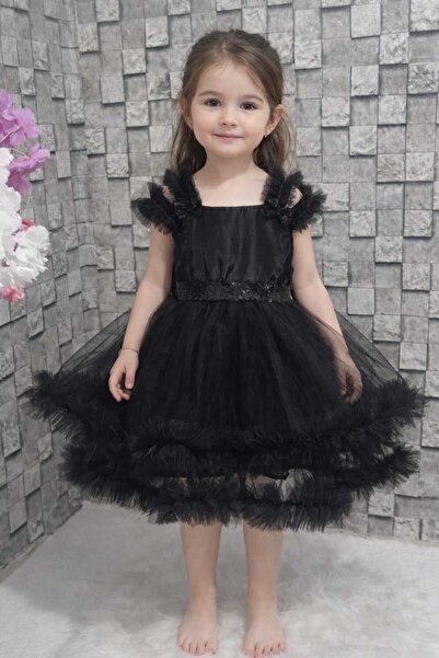 BOZTAŞ BEBE Βραδινό φόρεμα με μαύρη παγιέτα και φόρεμα αποφοίτησης