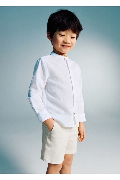 MANGO Baby Keten karışımlı bermuda şort