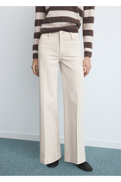 MANGO Woman Wideleg cepli jean pantolon