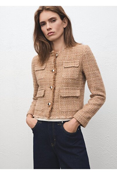 MANGO Woman Dikişsiz tüvit ceket