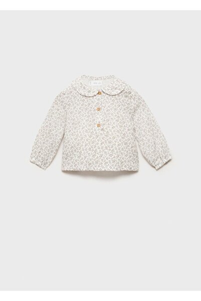 MANGO Baby Бавовняна блузка з візерунком