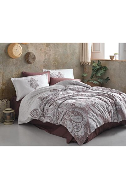 Clasy Σετ Παπλωματοθήκη Ranforce Διπλό Azka v2 Καφέ