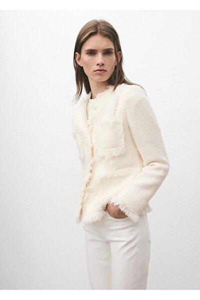 MANGO Woman Dikişsiz tüvit ceket