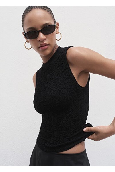 MANGO Woman Dokuma krep bluz