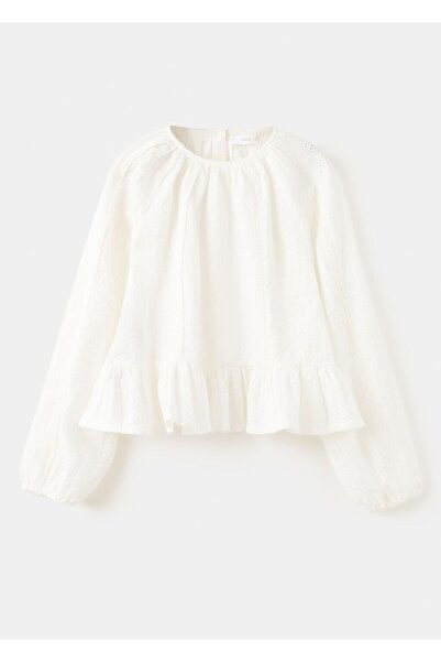 MANGO Kids Pamuklu evaze bluz