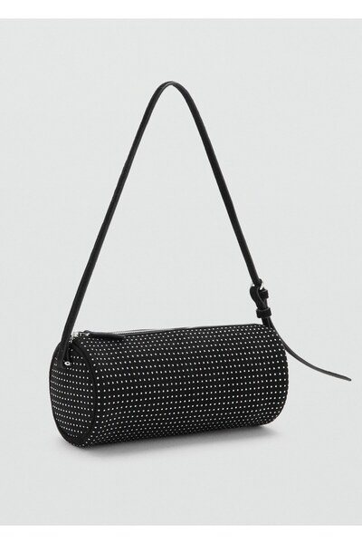 MANGO Woman Zımba detaylı oval omuz çantası