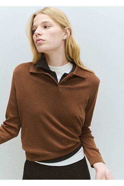 MANGO Woman Polo yakalı yün kazak