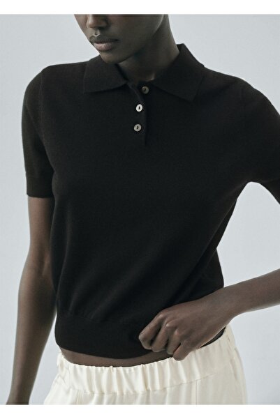 MANGO Woman %100 yün polo yaka kazak