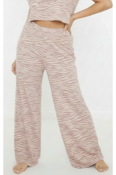 Merlot Plus Size Pink Zebra Patterned Bottoms