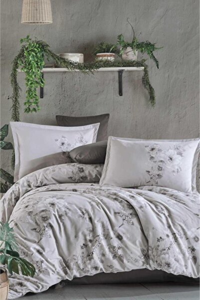 Clasy Сатиновий двоспальний комплект постільної білизни Paredes V1 Бежевий