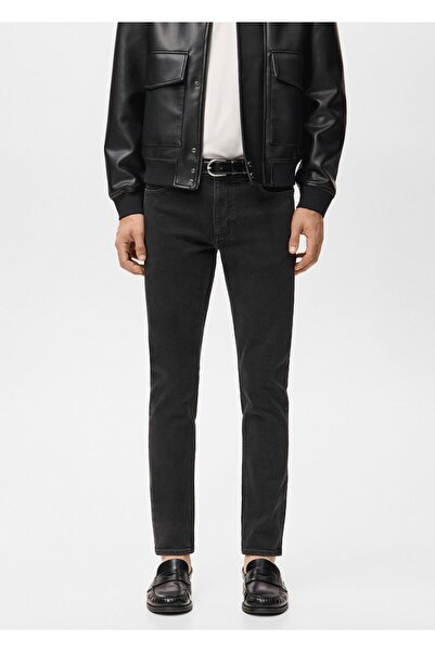 MANGO Man Dar kesim siyah Jan jean pantolon