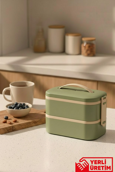 GUGGA Eco Tier - 2 Katlı Ayarlanabilir Bölmeli Sızdırmaz Kapaklı Lunchbox 100...