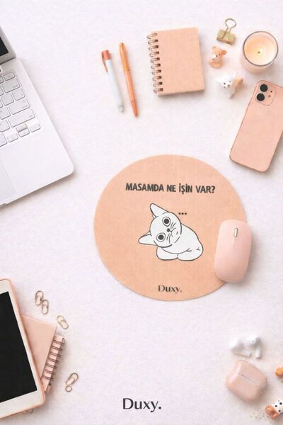 Duxy Espirili Kauçuk Mouse Pad, 19 cm, Kaymaz Taban, Ev Ofis Oyun için Rahat ...