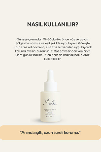 MAR'LE Aydınlatıcı C Vitamini Gündüz Serumu 50 Spf Pa