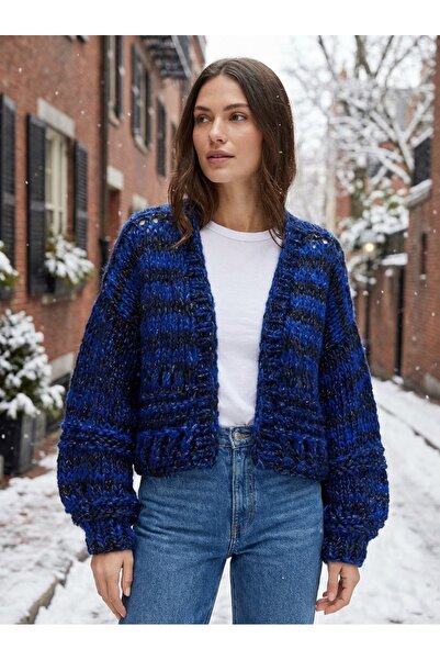 Tanem Çarşı Crop /Salaş Hırka Özel Tasarım Elörgüsü Yünlü Kısa(50cm boy)