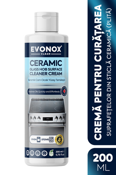 Evonox Clean Cremă pentru Curățarea Plitelor Ceramice și din Sticlă 200 ml