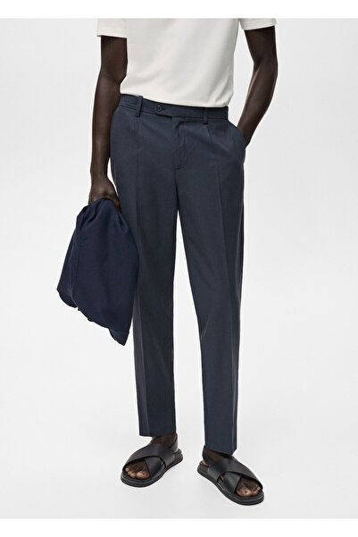 MANGO Man Tapered kesim pamuklu cropped pantolon