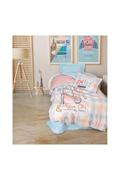 Cotton Box Genç Ranforce Nevresim Takımı Tek Kişilik Smile Mint