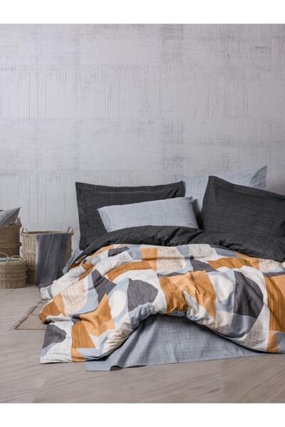 Cotton Box طقم غطاء لحاف مزدوج حديث جيورنو رمادي