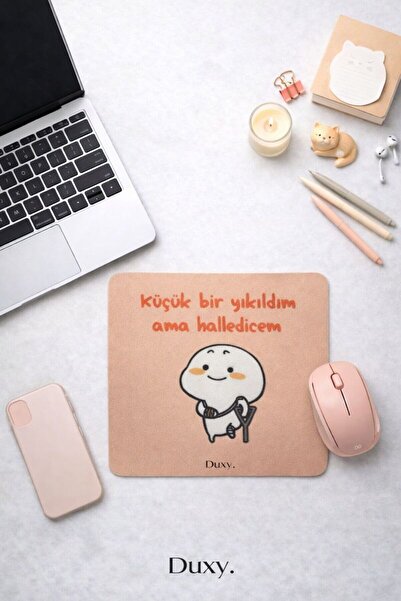Duxy Esprili Mouse Pad, 23x19 cm, Kaymaz Taban, Ev, Ofis ve Oyun için Rahat v...