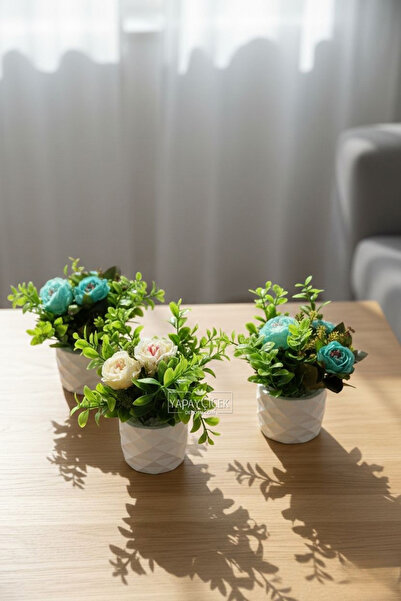 Yapay Çiçek Deposu Beton albastru cobalt ıda Aranjament de trandafiri artific...