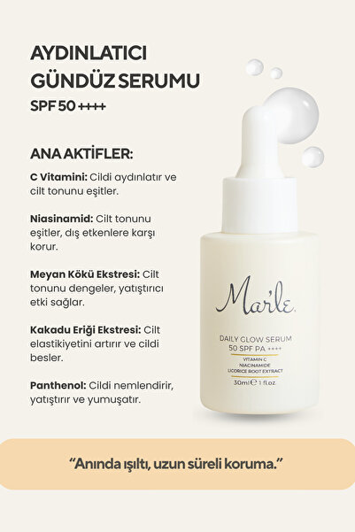 MAR'LE Aydınlatıcı C Vitamini Gündüz Serumu 50 Spf Pa