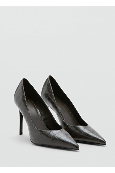 MANGO Woman Timsah derisi görünümlü topuklu ayakkabı