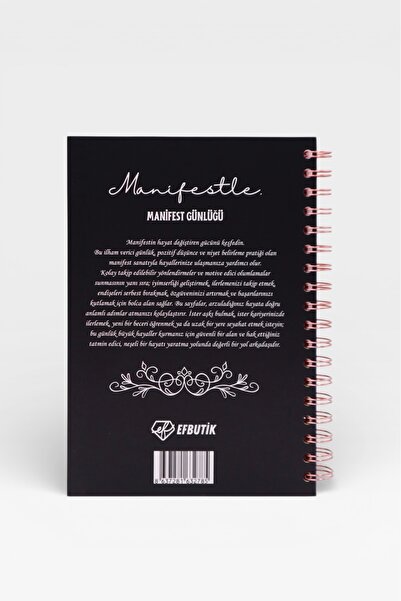EFBUTİK MANİFESTLE Manifest Günlüğü Ajanda Siyah S1