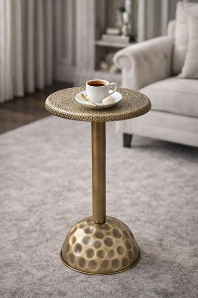 Valda Kahve sunum sehpası Gold eskitme 25x55 cm