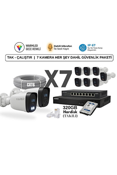 KARER Ultra HD IP-Gece Renkli-Sesli Kayıt-Güvenlik Kamera Tak - Çalıştır | 7 ...