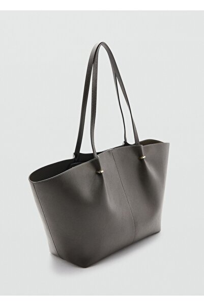 MANGO Woman Metal detaylı shopper çanta