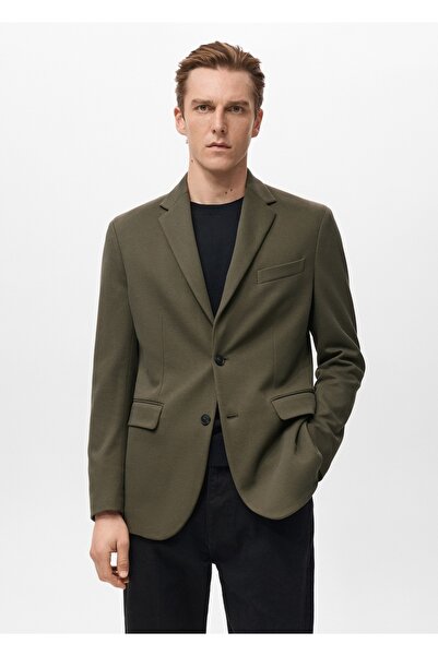 MANGO Man Slim fit dokulu blazer ceket