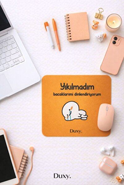 Duxy Esprili Desenli Mouse Pad, 23x19 cm, Kaymaz Taban, Ev, Ofis ve Oyun için...