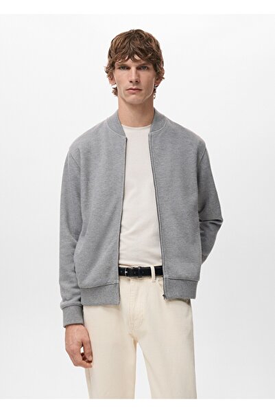 MANGO Man Fermuarlı bomber sweatshirt