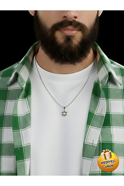 Piercing Market Steel & Silver Men's Silver Color Special Design Necklace