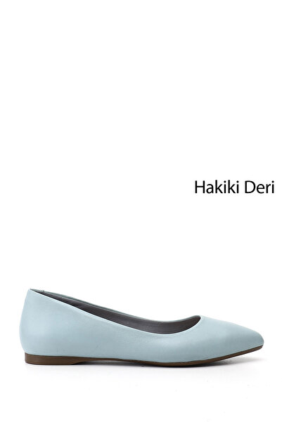 GÖNDERİ(R) Balerini de damă, albastru, cu vârf ascuțit, cu talpă plată, din p...