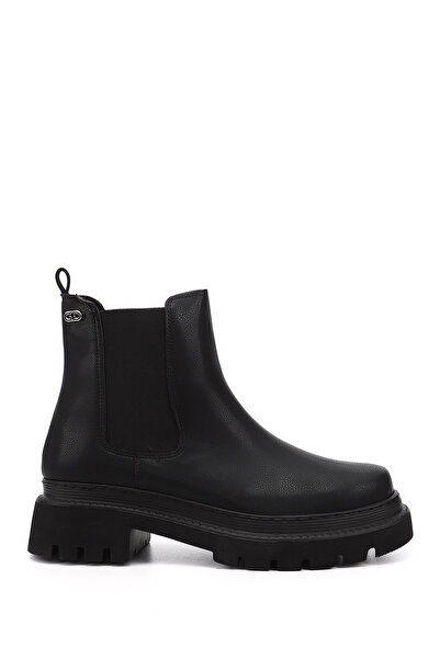 GÖNDERİ(R) Women/Girls Black Blunt Toe Thick Heeled Chelsea Boots