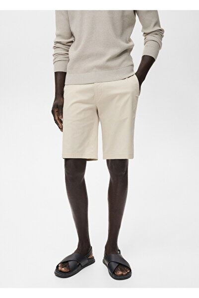 MANGO Man Dar kesim chino pamuklu bermuda şort